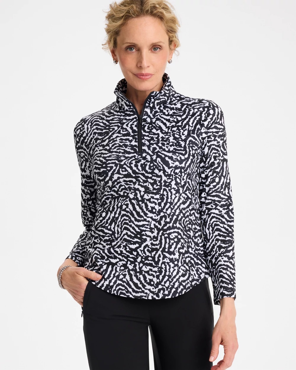 Zenergy® UPF Printed Half-Zip Polo | Chico's